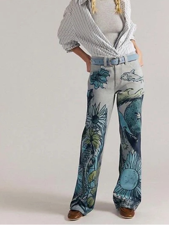 Free People Denim - Free People We The Free Tinsley Printed Jeans in Sea Shore Combo | 25 NWT